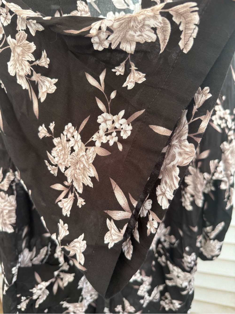 Spiritual Gangster Black Floral Sheer Kimono Cardigan Tie Front OS - Picture 3 of 8